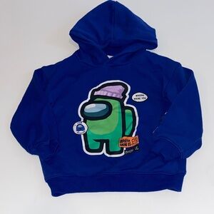 H&M Royal Blue Hoodie with Green Among Us Character Graphic